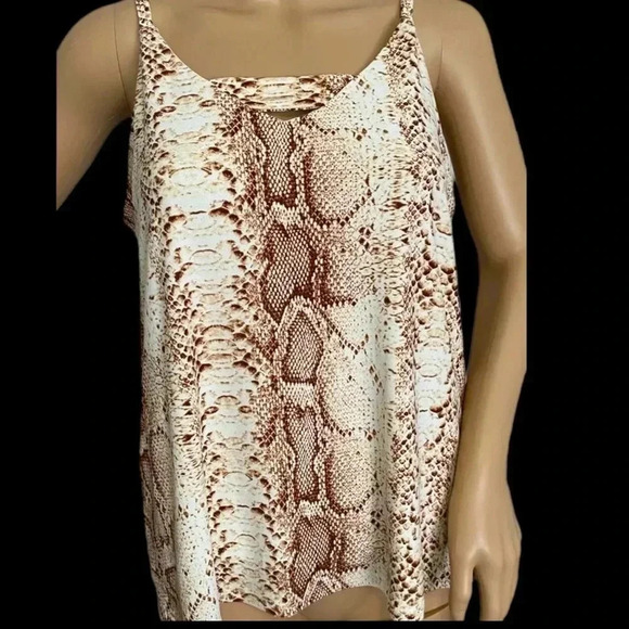 NWT BAR III Snakeskin Print Tank Top Sleeveless Blouse Back Zipper Closure - Picture 6 of 13